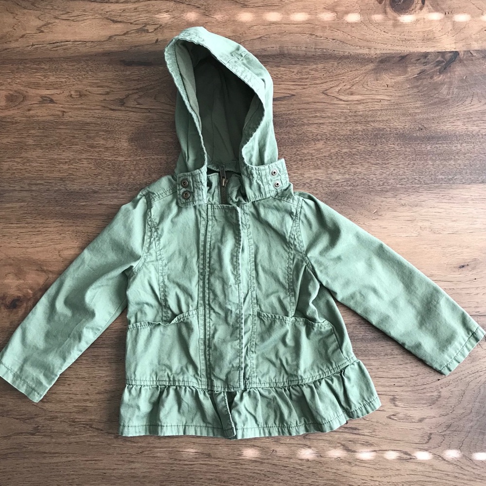 Old Navy peplum olive zip up jacket size 3T